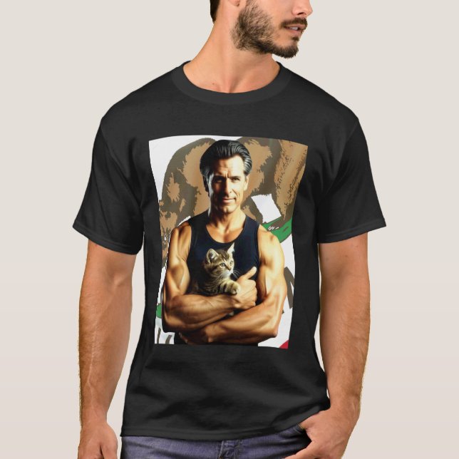 Commander in Cuddles Tee Funny Cat Dad Political G (Front)
