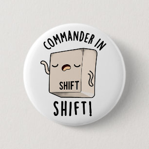 Commander In Shirt Funny Keyboard Pun  6 Cm Round Badge