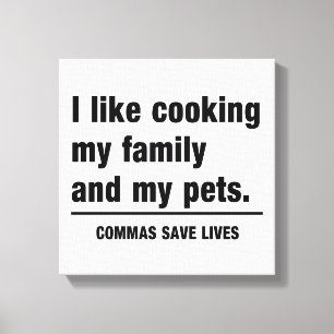 Commas Save Lives Canvas Print