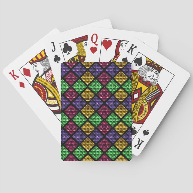 Commedia dell'Arte Harlequin "Jewel Box" Playing Cards (Back)
