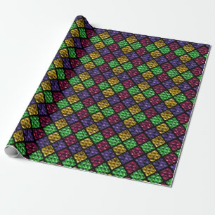 Commedia dell'Arte Harlequin Jewel Box Wrapping Paper