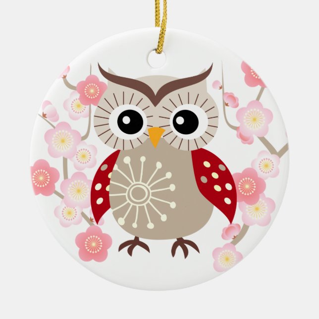 Commemorate with Red Wing Owl Ornament (Front)