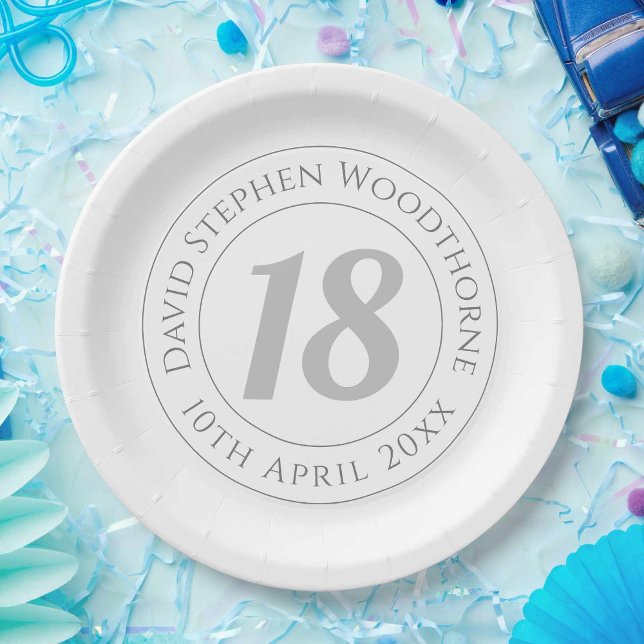 Commemorative 18th Birthday Celebration Paper Plate (Creator Uploaded)