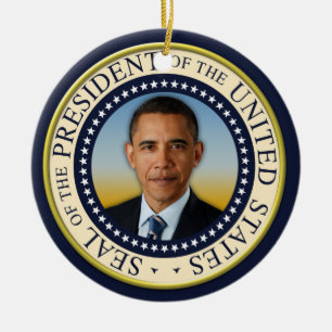 Commemorative 45th President Barack Obama Ceramic Tree Decoration