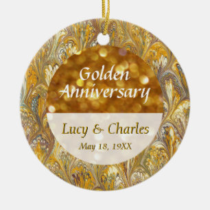 Commemorative 50th Golden Anniversary Photo Ceramic Tree Decoration