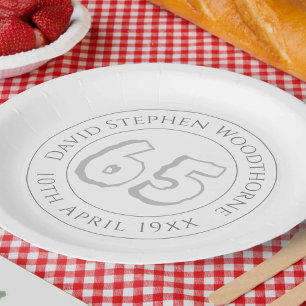 Commemorative 65th Birthday Celebration Paper Plate