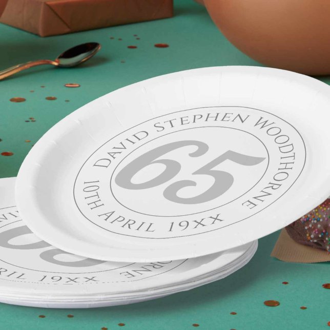 Commemorative 65th Birthday Celebration Paper Plate (Creator Uploaded)