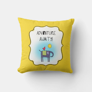 Commemorative Adventure Awaits Whimsical Elephant Cushion