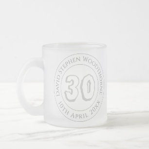 Commemorative Birthday Celebration Personalised Fr Frosted Glass Coffee Mug