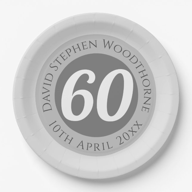 Commemorative Birthday Celebration Personalised Paper Plate (Front)