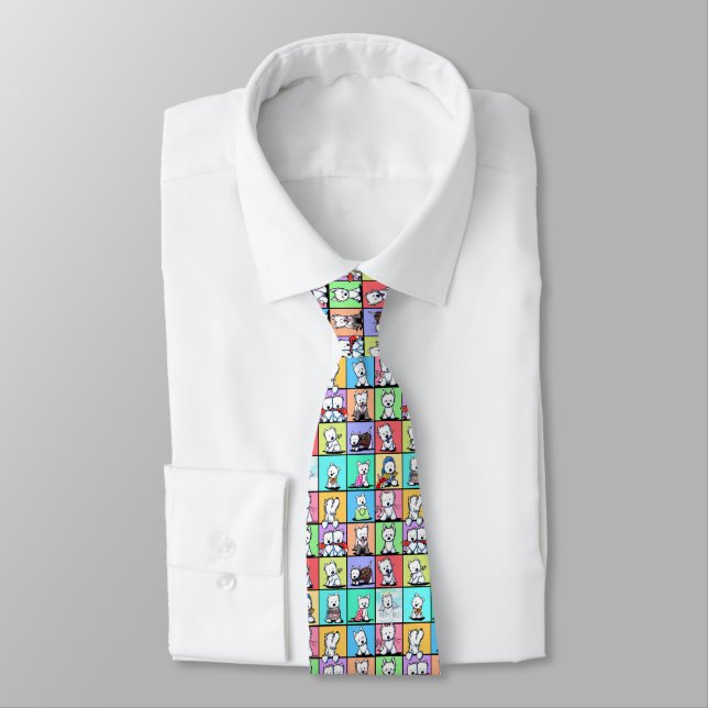 Commemorative KiniArt Westies Neck Tie (Tied)