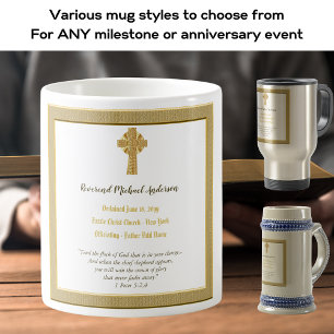 Commemorative ORDINATION gift Priest Pastor Deacon Coffee Mug