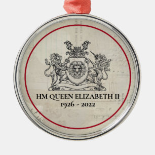 Commemorative Queen Elizabeth II 1926-2022 Metal Tree Decoration