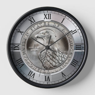 Commemorative Silver Dollar Eagle ~ Clock