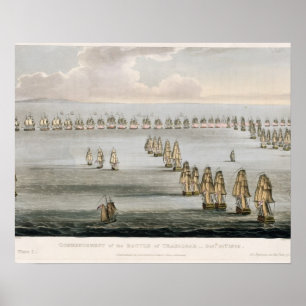 Commencement of the Battle of Trafalgar, 21st Octo Poster
