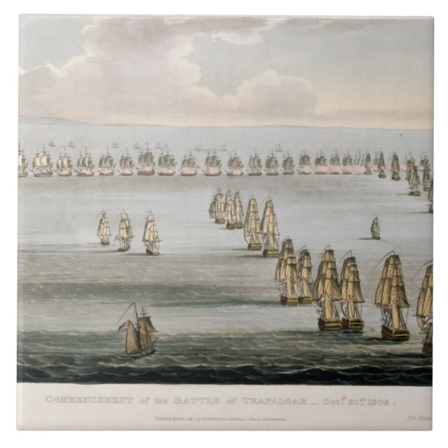 Commencement of the Battle of Trafalgar, 21st Octo Tile (Front)