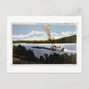 Commerce on Ohio River Postcard