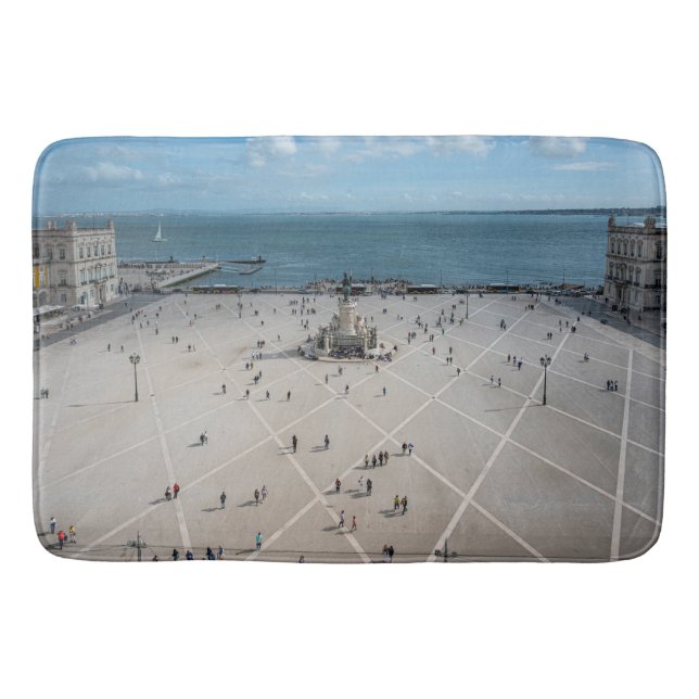 Commerce Square from above in Lisbon, Portugal Bath Mat (Front)