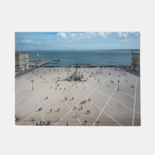 Commerce Square from above in Lisbon, Portugal Doormat