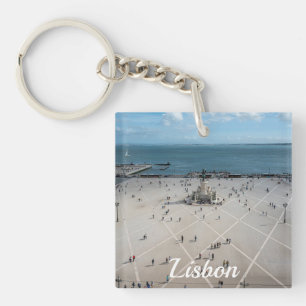 Commerce Square from above in Lisbon Portugal Key Ring