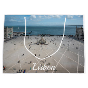 Commerce Square from above in Lisbon Portugal Large Gift Bag