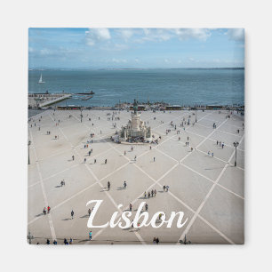 Commerce Square from above in Lisbon Portugal Magnet