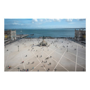 Commerce Square from above in Lisbon, Portugal Photo Print