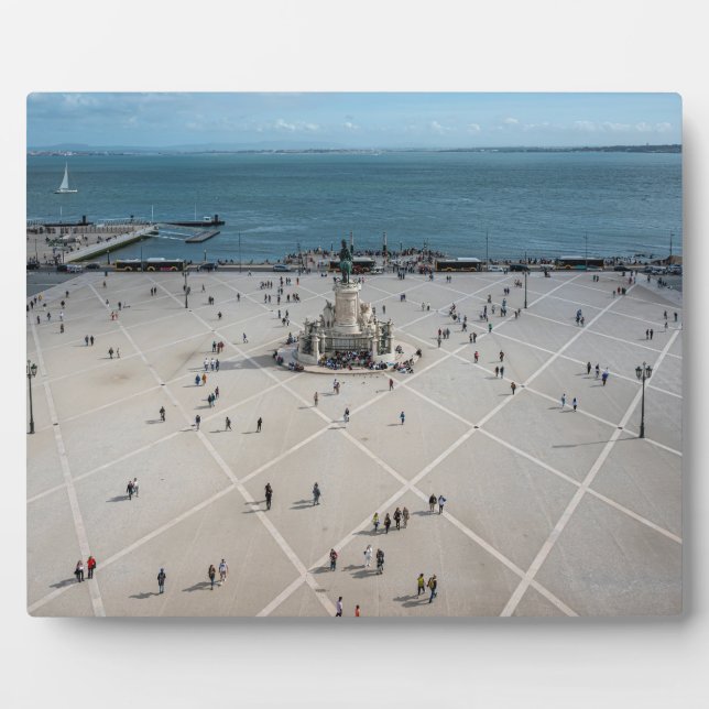 Commerce Square from above in Lisbon Portugal Plaque (Front)
