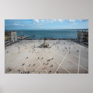 Commerce Square from above in Lisbon Portugal Poster