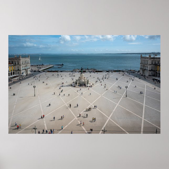 Commerce Square from above in Lisbon Portugal Poster (Front)