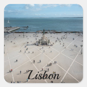 Commerce Square from above in Lisbon, Portugal Sticker