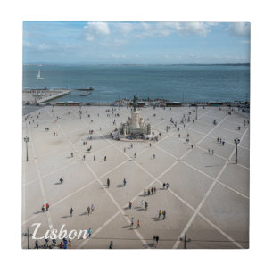 Commerce Square from above in Lisbon Portugal Tile
