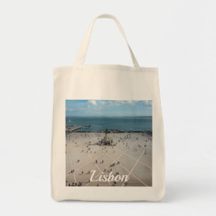 Commerce Square from above in Lisbon, Portugal Tote Bag