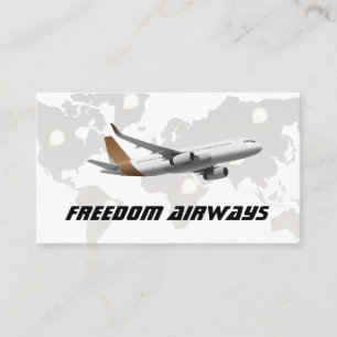 Commercial Aeroplane World Map Background Business Card