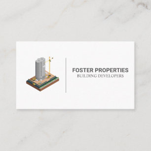 Commercial Building   Construction Architect Business Card