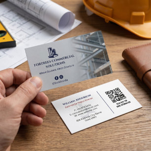 Commercial Building Contractors   Iron Grey Business Card