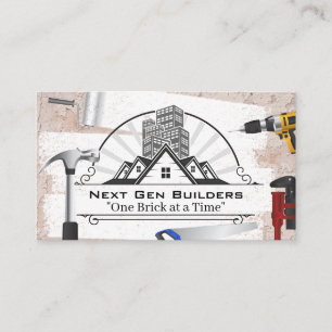 Commercial Buildings   General Contractors Business Card