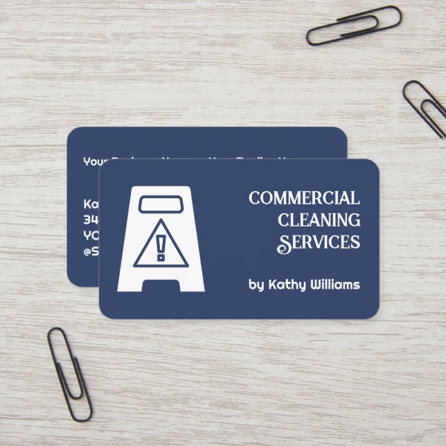 Commercial Cleaner Business Card (Front/Back In Situ)