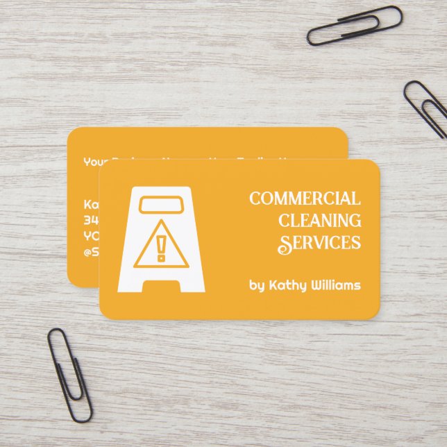 Commercial Cleaning Business Card (Front/Back In Situ)