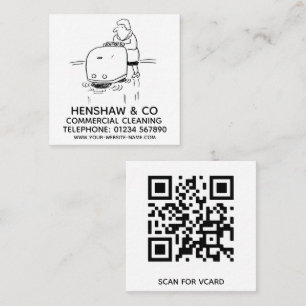 Commercial Cleaning Promotional Square Business Card