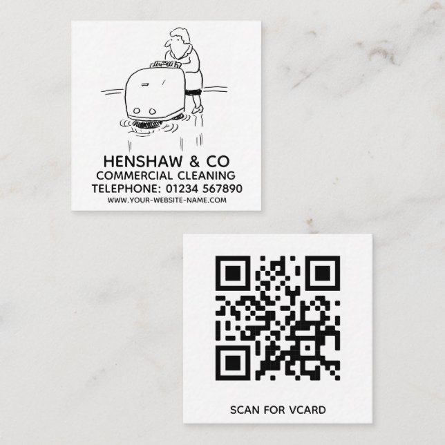 Commercial Cleaning Promotional Square Business Card (Front/Back)