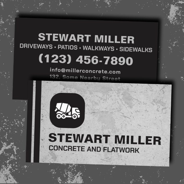 Commercial Concrete Flatwork Construction Business Card (Creator Uploaded)
