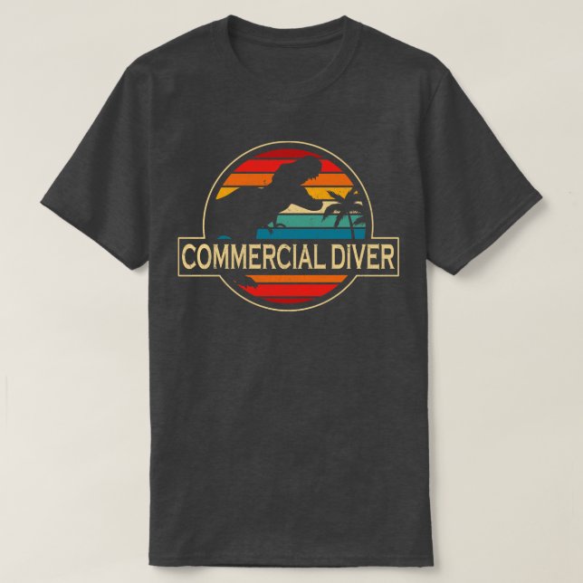 Commercial Diver Dinosaur T-Shirt (Design Front)