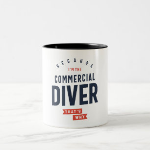 Commercial Diver Job Occupation Two-Tone Coffee Mug