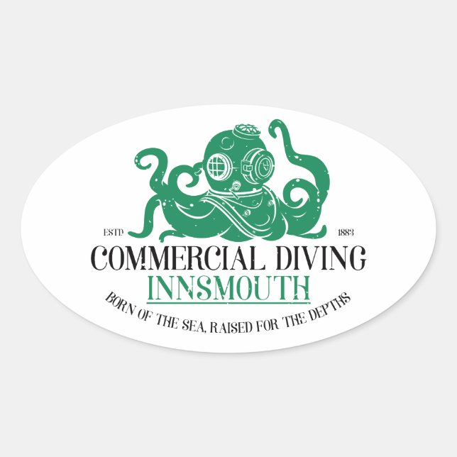 Commercial Diving Innsmouth Oval Sticker (Front)