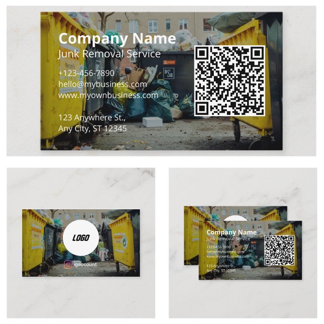 Commercial Dumpster Services Junk Removal Logo Business Card (Commercial Dumpster Services Junk Removal Logo Business Card
)
