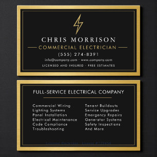 Commercial Electrician Metal Business Card