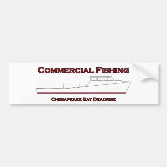 Commercial Fishing Chesapeake Bay Deadrise Boat Bumper Sticker (Front)