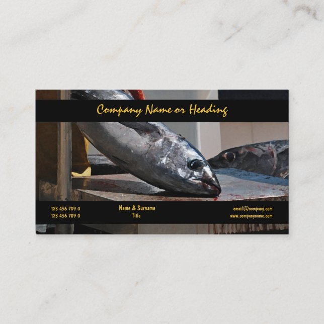 Commercial fishing harbour tuna CUSTOMIZE Business Card (Front)