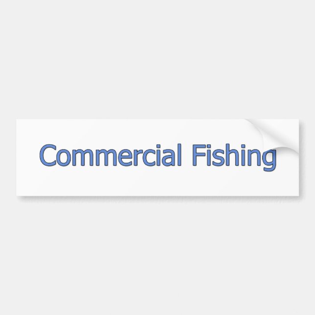 Commercial Fishing Logo (blue text) Bumper Sticker (Front)